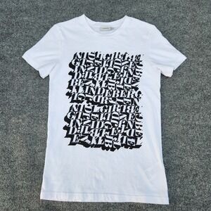 J.Lindeberg‎ Graphic Print T-Shirt Mens Size S White Short Sleeve